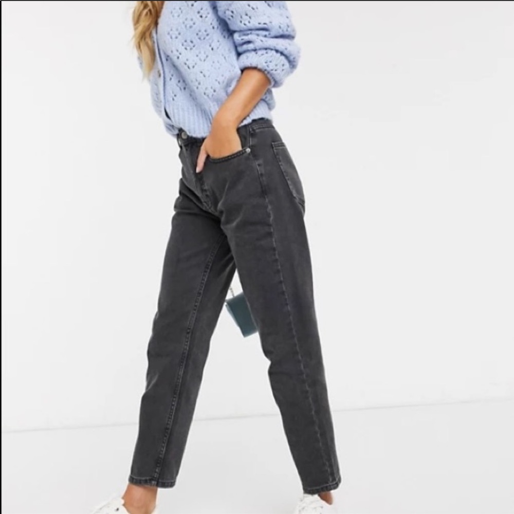 Pull & Bear | MOM Jeans Faded Black | 8